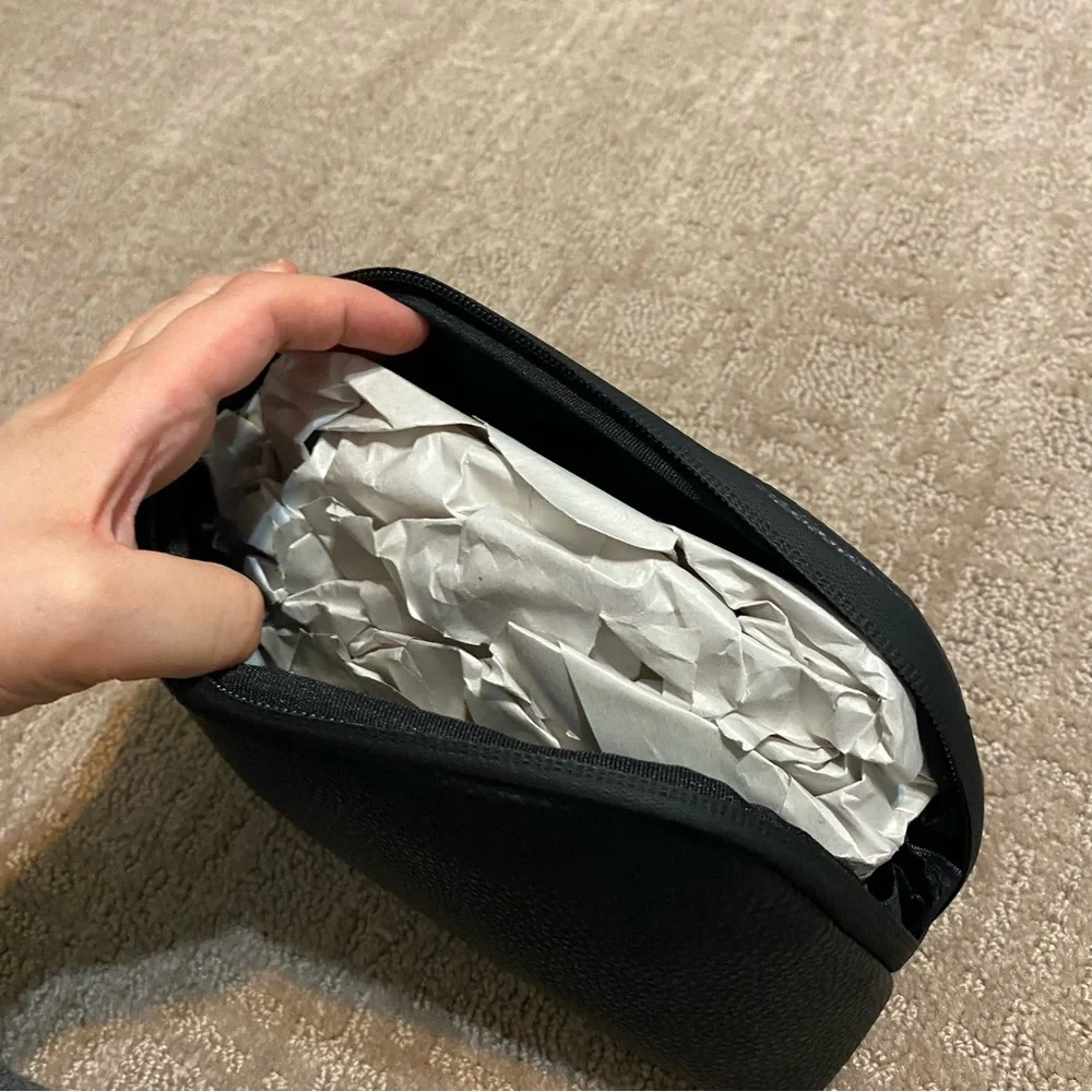 NWT {Sephora} Everyday Cosmetic Bag/Zip Pouch ~ Black Faux Leather